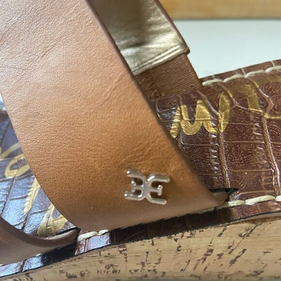 Sam Edelman Rayna Leather Slip On Platform Sandals, Saddle, Size 9.5 - Picture 10 of 12